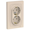 SchE (беж) Розетка 2СП AtlasDesign 16А IP20 с заземл. в сборе беж. ATN000224