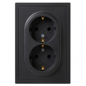 ЭРА Galaxy (антрацит) 15-2104-05 Розетка 2СП с з/к двойная 16А-250В IP20 антрацит
