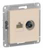 SchE (беж) Механизм розетки компьютерной + TV 2-м AtlasDesign RJ45 кат.5E + TV беж. ATN000289