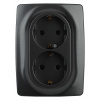 12-2108-05 Розетка 2СП с з/к и шт ЭРА12 (2X2P+E Schuko) IP20  антрацит