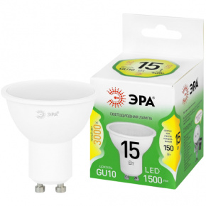 ЭРА Лампа LED MR16-15W-830-GU10 теплый свет GREEN LINE 