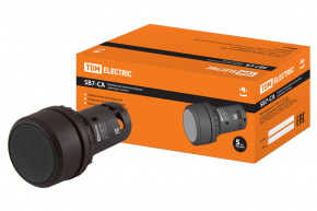 TDM Кнопка SB7-CA25 с возвратом, 1НО+1НЗ, d22 мм, черная, IP54