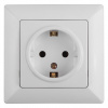 4-202-01  Intro Розетка 1СП с з/к 2P+E Schuko, 16А-250В, СУ, Solo, белый (ЛОНДОН 1шт)