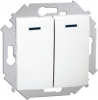 Simon15 Механизм выключателя 2-кл. СП 16А IP20 с индик. бел. Simon 1591392-030