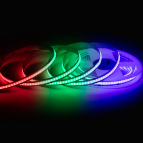 00-493 Светодиодная лента 24В 14Вт/м COB RGB 672д/м IP20 ширина подложки 10мм 5м