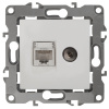 12-3110-01 ЭРА Розетка информационная RJ45+TV, Эра12, белый