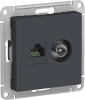 SchE AtlasDesign (грифель) механизм розетка двойная ТV + компьютерная RJ45, кат 5Е //ATN000789