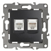 12-3109-05 ЭРА Розетка инф.+телеф.RJ45+RJ11,антрац