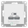 SE - ATLAS DESIGN Механизм розетки USB 5В 1порт х 2.1А 2порта х 1.05А бел. ATN000133 (заказной)