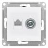 SE - ATLAS DESIGN Механизм розетки 2СП RJ45 кат.5E+TV бел. ATN000189