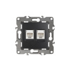 12-3108-05 ЭРА розетка информ. 2СП 2xRJ45, антрацит