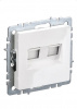 IEK BRITE бел. Розетка двойная RJ45 кат.5E РК10-2-БрБ белый (10/100)