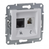 Sedna роз ТФ+ПК- SDN5100121 (механизм розетки ТФ и компьютерной скрытой установки белая) ShE