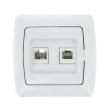 Мадрид СП Розетка RJ-45+Phone белая EKF