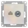 SchE Atlas Desing (жемчуг) Розетка TV+комп RJ45 // ATN000489