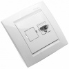 Simon15 Розетка телефонная СП RJ11 бел. Simon 1590480-030 ( в сборе)