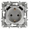 12-4109-03 Розетка 1СП с з/к и шт + 2USB Эра12, алюминий
