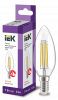 IEK Лампа LED C35 свеча прозр. 7Вт 230В 3000К E14 серия 360° IEK вывод