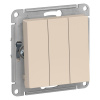 SchE (беж) Механизм выключателя 3СП AtlasDesign 10А IP20 (сх. 1+1+1) 10AX беж. ATN000231
