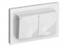 IEK BRITE бел. Розетка 2СП с з/к с/шт и крышками 16А в сборе IP44 РСбш12-3-44-БрБ белый