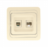 Лондон СП Розетка RJ-45+Phone бежевая EKF