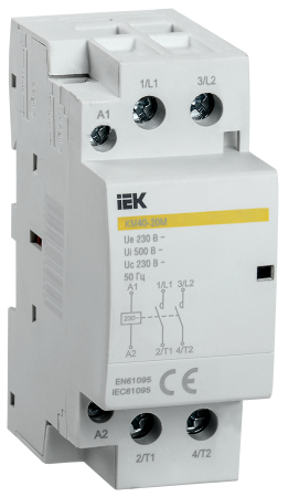 IEK Контактор модульный 2п 40А - КМ40-20М AC 2НО
