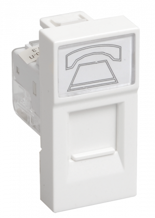 IEK PRIMER - РКФ-10-00-П - розетка RJ-11 (на 1 модуль) ТФ кат.3. Праймер (белая)