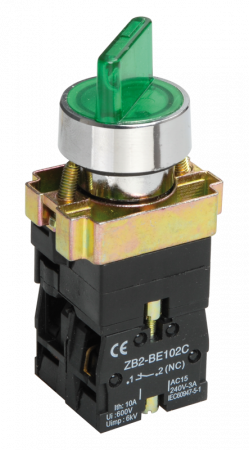 IEK Переключатель LAY5-BK2365 2 положения зеленый // BSW90-BK-2-K06