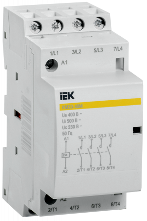 IEK Контактор модульный 2п 20А - КМ20-40М AC 4НО (400В)