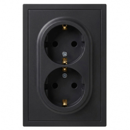ЭРА Galaxy (антрацит) 15-2104-05 Розетка 2СП с з/к двойная 16А-250В IP20 антрацит