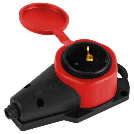 ЭРА Колодка KX-1e-RED-IP44 каучуковая с з/к 1 розетка 16A IP44 красная (РФ) / 110