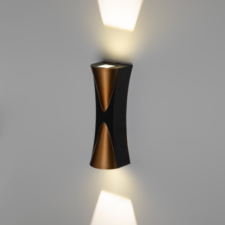 ЭРА - WL43 BK+GD подсветка LED 6Вт 3500К черный/золото IP54