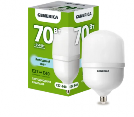GENERICA Лампа LED - HP 70Вт 230В 6500К E27-E40 