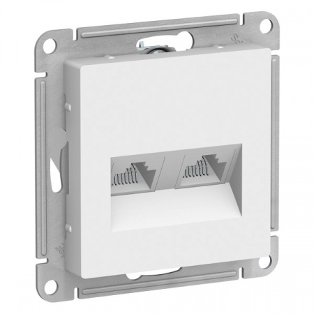SE - ATLAS DESIGN Механизм розетки компьютерной 2СП RJ45 + RJ45 кат.5e бел. ATN000185 (10/60)