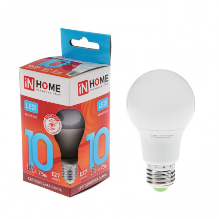 IN HOME Лампа LED-A60-VC 10Вт 230В Е27 4000К 900Лм 