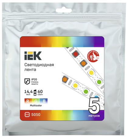 IEK 14.4Вт RGB IP20 Лента LED 5м (LSR-5050RGB60-14,4-IP20-12В)