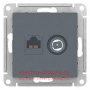 SchE AtlasDesign (МОККО) Розетка одинарная с заземлением со шторками с крышкой  ATN000646