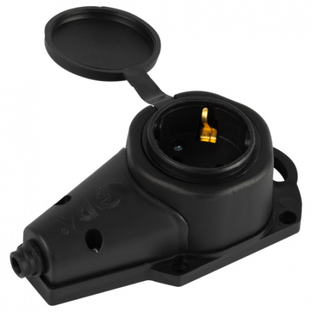 ЭРА Колодка KX-1e-B-IP44 каучуковая с з/к 1 розетка 16A IP44 черная (РФ) 110