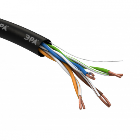 ЭРА Кабель витая пара U/UTP 4x2x24 AWG Cat5e CU PE OUTDOOR 305м