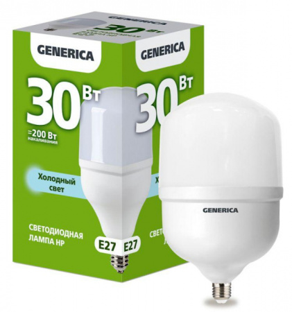 GENERICA Лампа LED - HP 30Вт 230В 6500К E27 (3000лм)