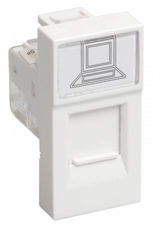IEK PRIMER - РКИ-10-00-П - розетка RJ-45 (на 1 модуль) кат.5e Прймер (белая)