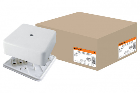Коробка распаячная КР 75х75х28 ОП с клем. колодкой белая IP40 (1401-0206)