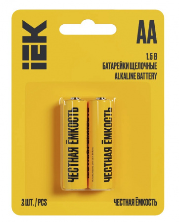 IEK "Пальцы"/2шт Батарейка щелочная Alkaline Optima LR06/AA (2шт/блистер) 