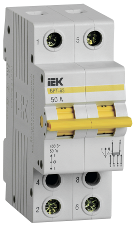 IEK - ВРТ-63 2P 50А Выключатель-разъединитель трехпозиционный