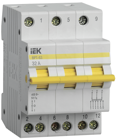 IEK - ВРТ-63 3P 32А Выключатель-разъединитель трехпозиционный 