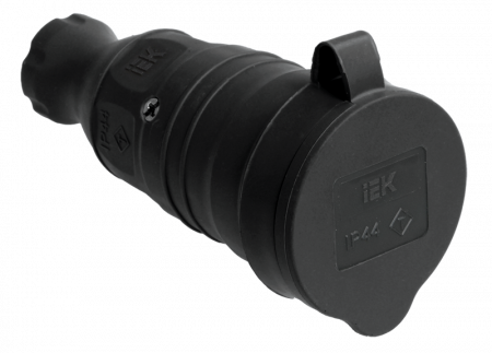 IEK - Розетка 1м (РБп13-1-0м) с защитной крышкой переносная ОМЕГА IP44