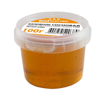 TDM Канифоль сосновая, марка "А", 100 г, банка, серия "Алмаз" 