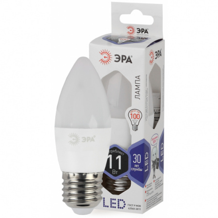 Лампы ЭРА LED B35-11w-860-E27 (свеча матовая)