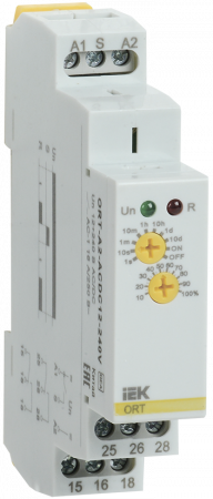 IEK - Реле задержки ВКЛючения ORT. 2 конт. 12-240 В AС/DC // ORT-A2-ACDC12-240V