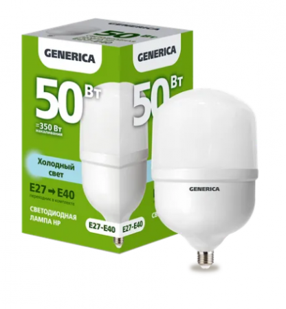 GENERICA Лампа LED - HP 50Вт 230В 6500К E27-E40 